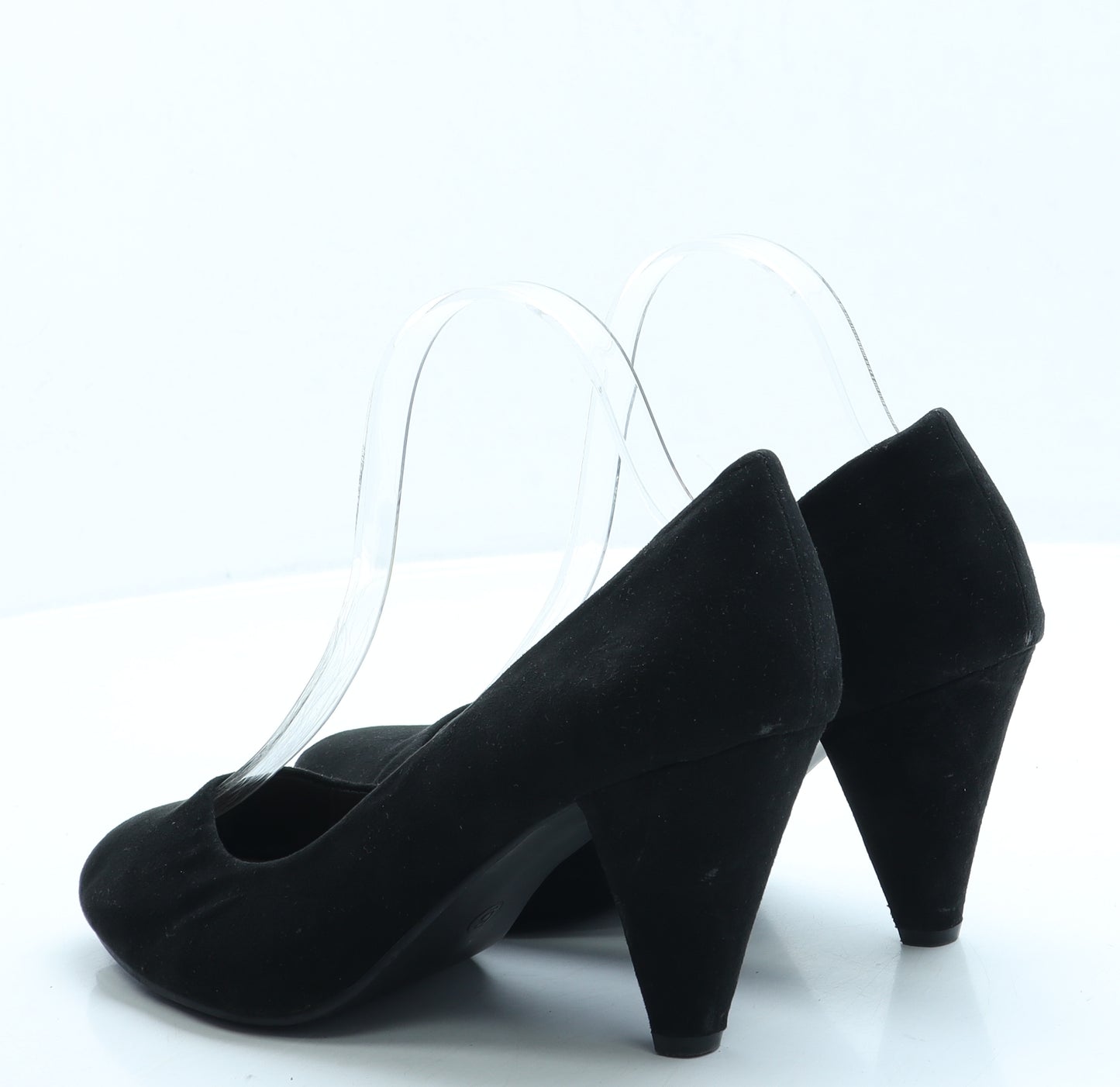Peacocks Womens Black Suede Court Heel UK 6