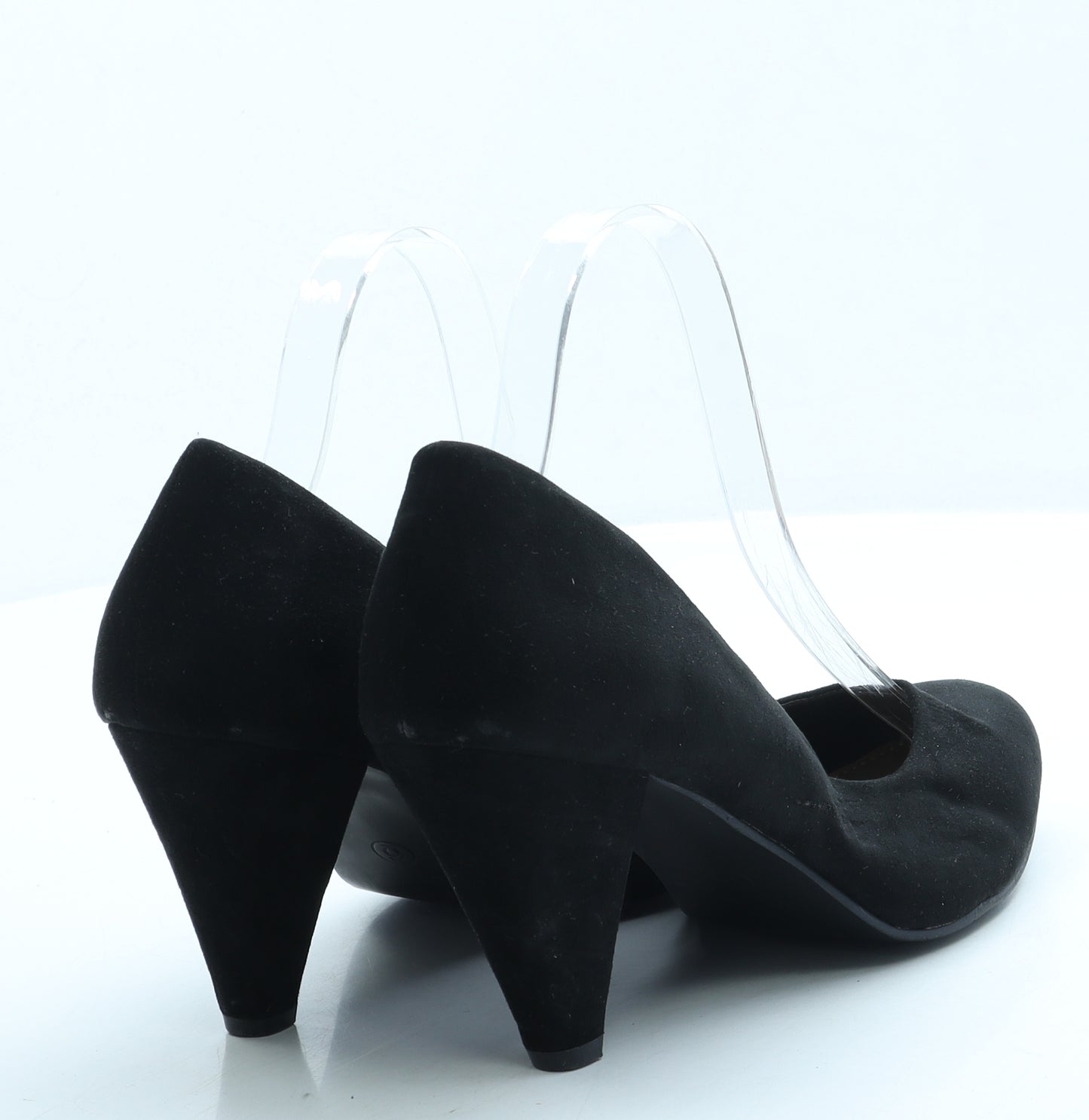 Peacocks Womens Black Suede Court Heel UK 6