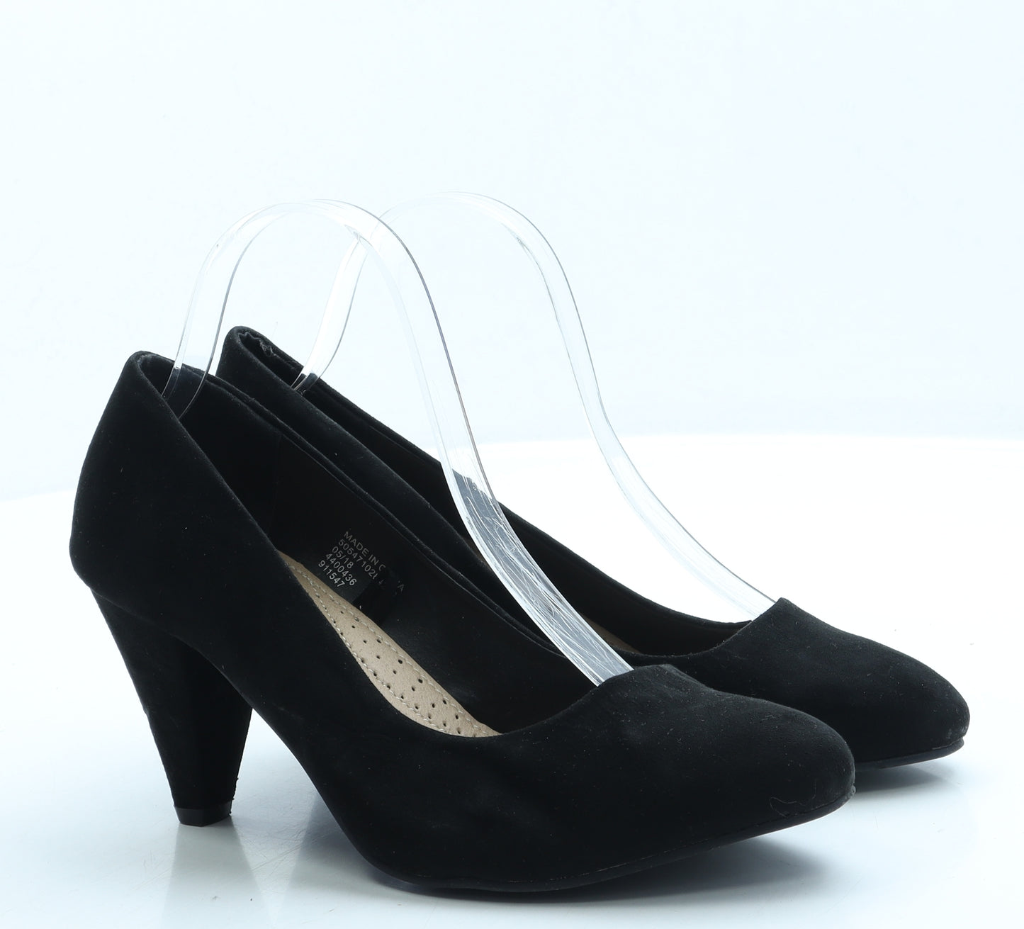 Peacocks Womens Black Suede Court Heel UK 6