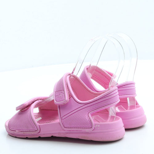 Preworn Girls Pink Rubber Strappy Sandal UK 11