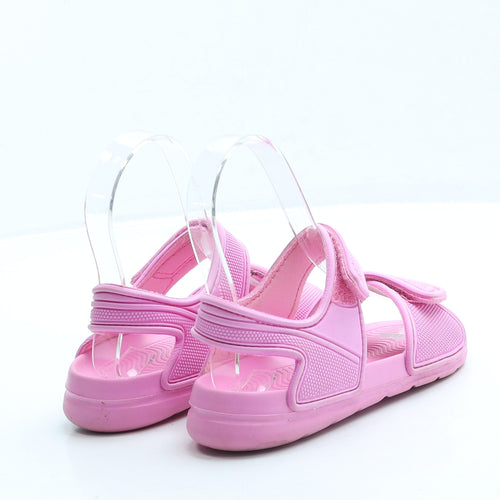 Preworn Girls Pink Rubber Strappy Sandal UK 11