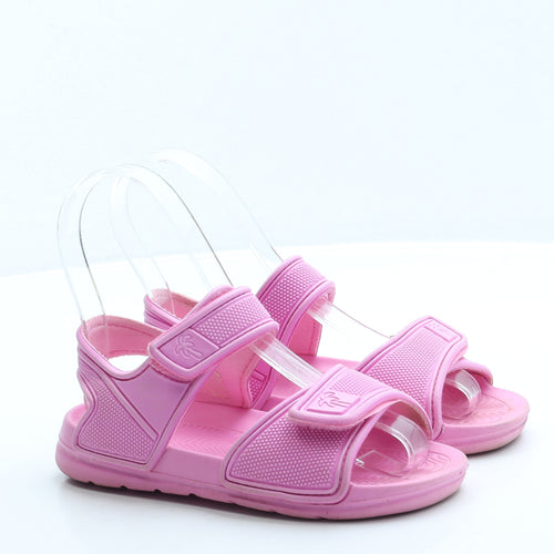 Preworn Girls Pink Rubber Strappy Sandal UK 11