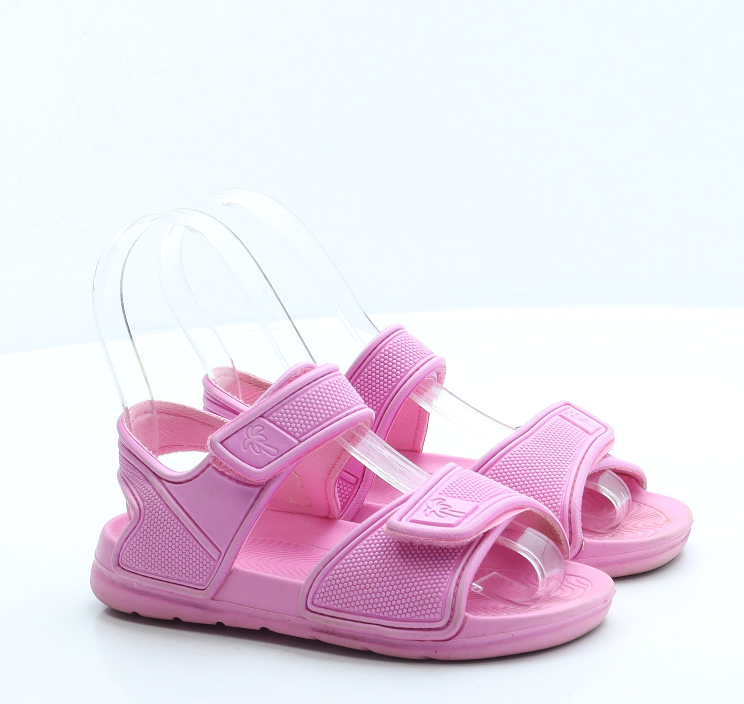 Preworn Girls Pink Rubber Strappy Sandal UK 11