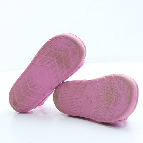 Preworn Girls Pink Rubber Strappy Sandal UK 11