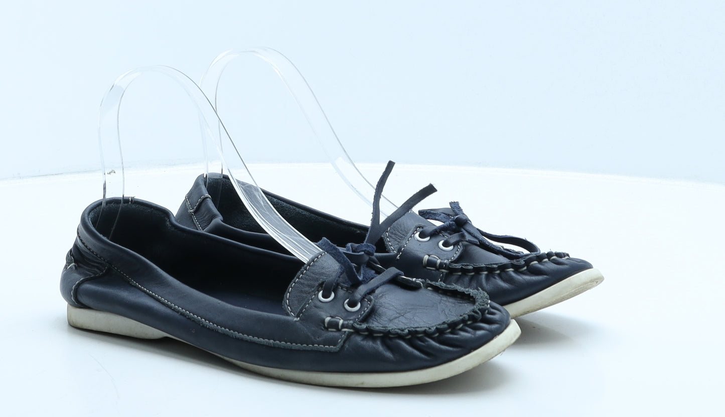 Preworn Womens Blue Leather Flat UK 7 40