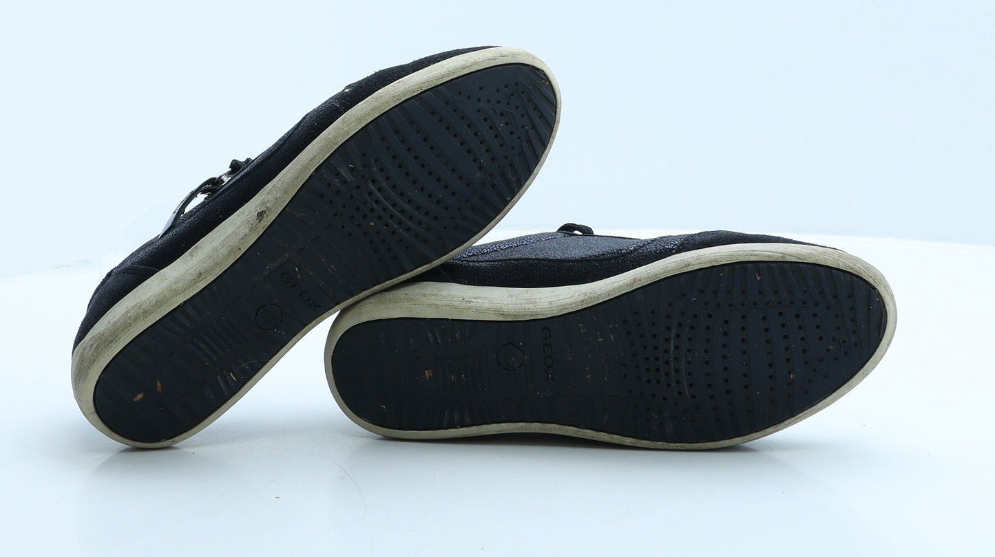 Geox Womens Blue Leather Trainer UK 3 36