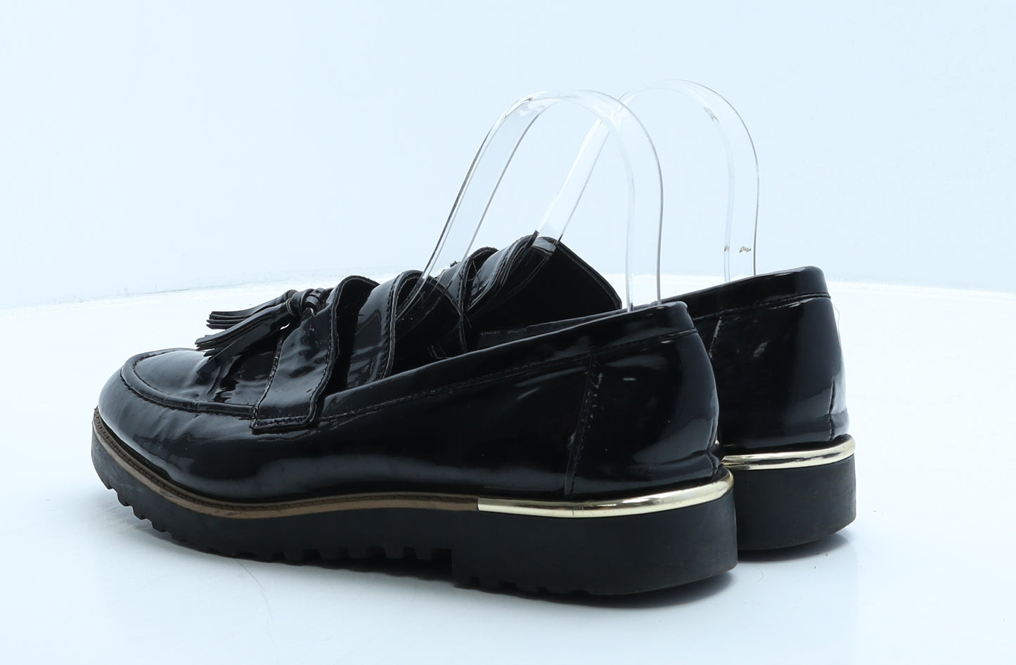 New Look Womens Black Vinyl Loafer Flat UK 6 39