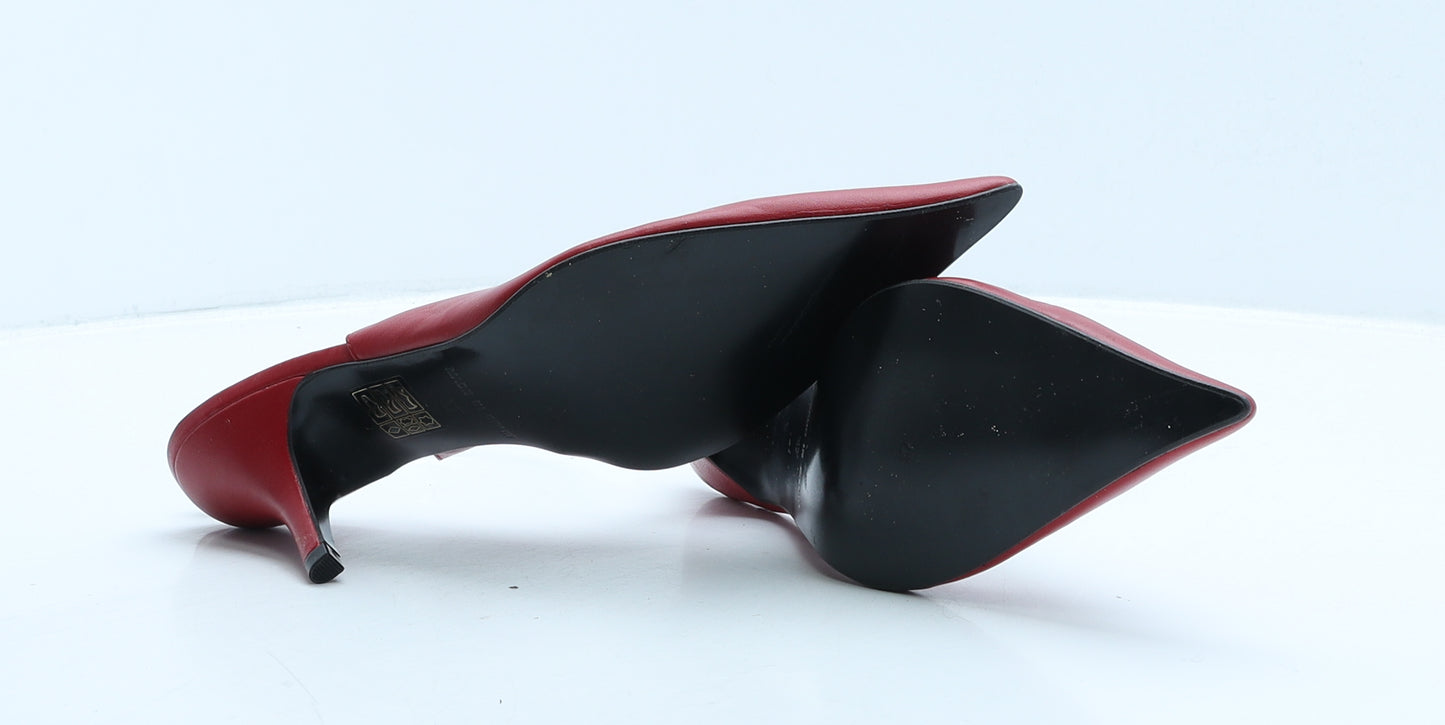 David Braun Womens Red Leather Slingback Heel UK 4 37