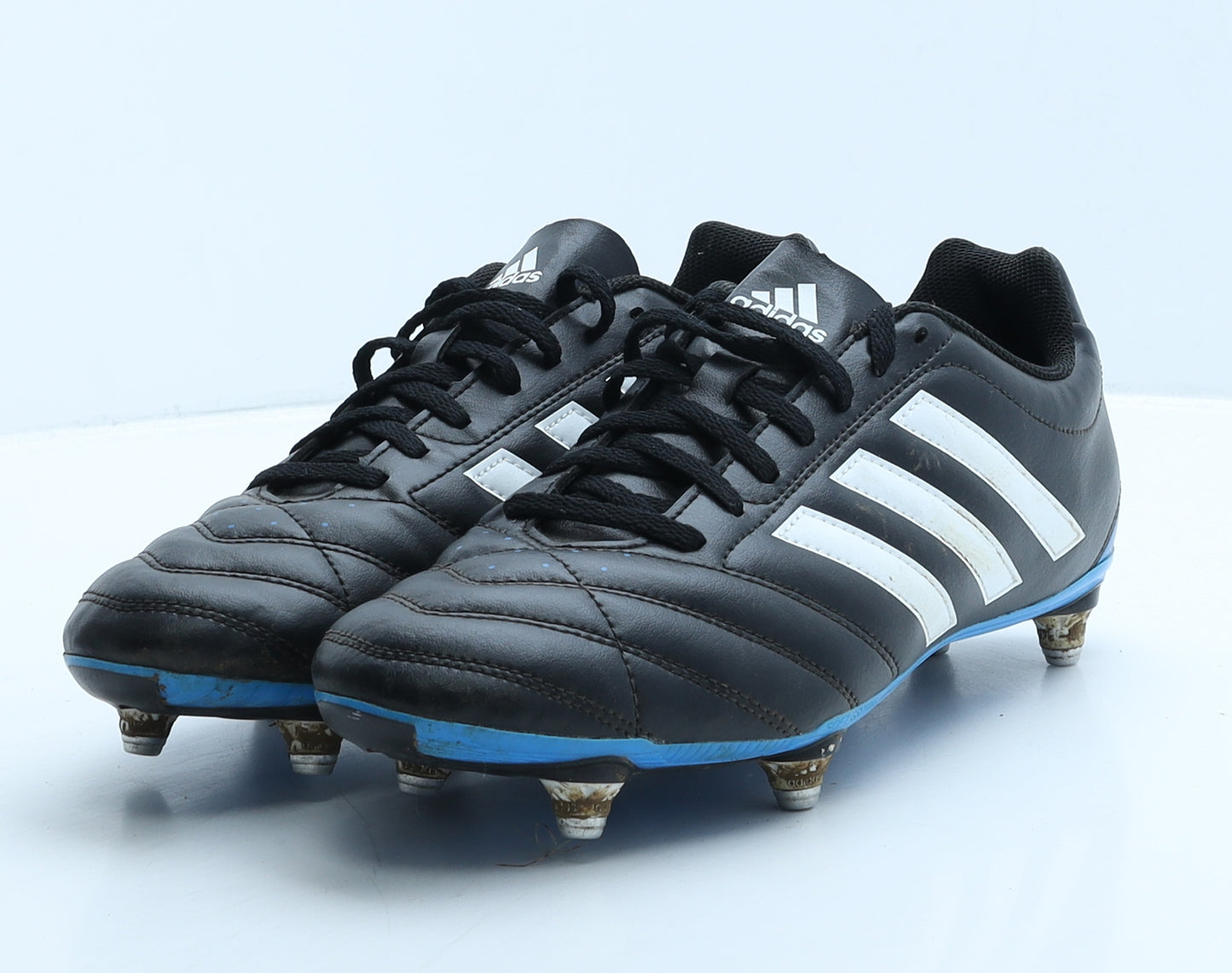 adidas Mens Black Colourblock Leather Trainer UK 9 43.5 - Football boots