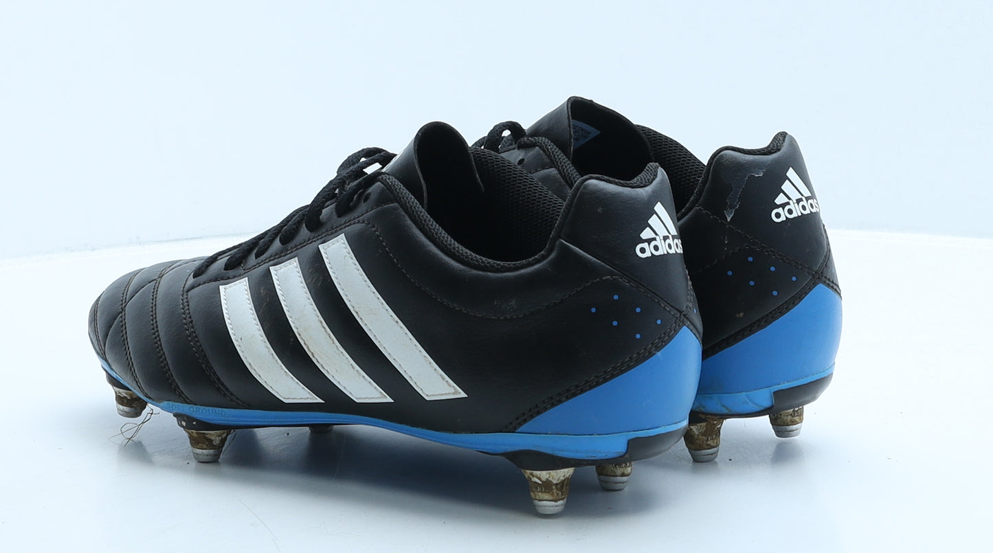 adidas Mens Black Colourblock Leather Trainer UK 9 43.5 - Football boots