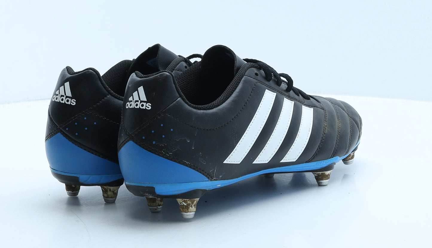 adidas Mens Black Colourblock Leather Trainer UK 9 43.5 - Football boots