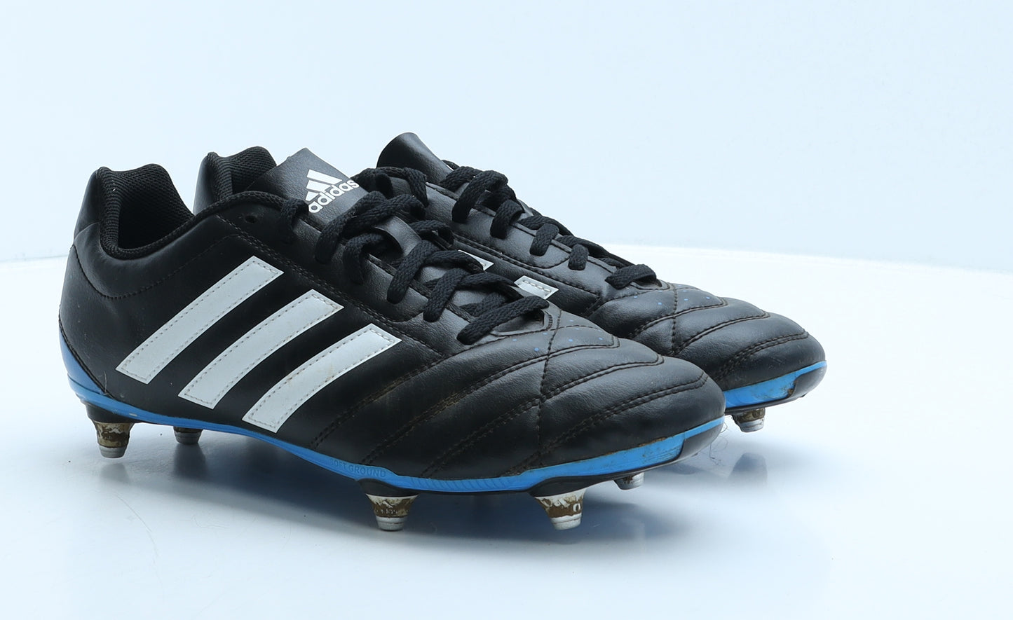 adidas Mens Black Colourblock Leather Trainer UK 9 43.5 - Football boots