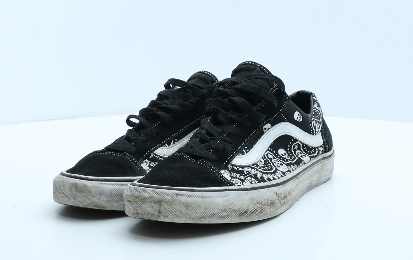 VANS Mens Black Geometric Suede Trainer UK 9.5 44.5 - Skulls