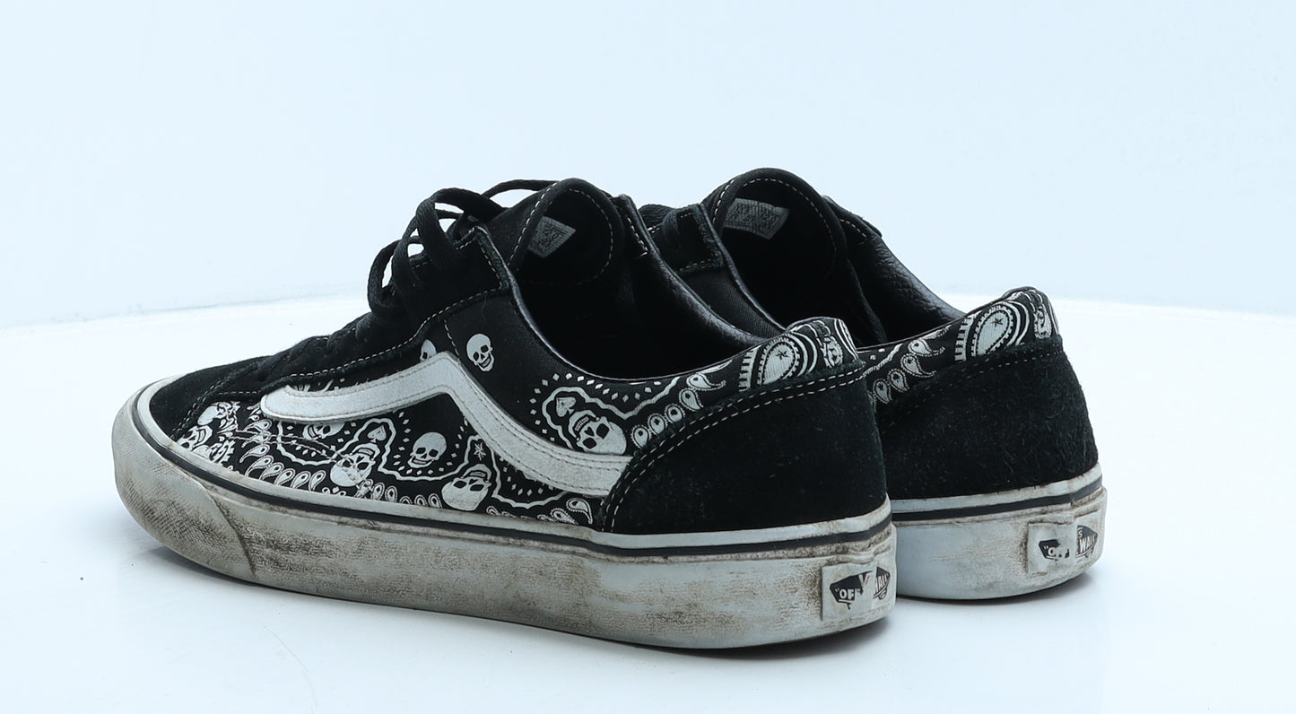 VANS Mens Black Geometric Suede Trainer UK 9.5 44.5 - Skulls