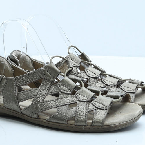 Earth Womens Brown Rubber Gladiator Sandal UK 7