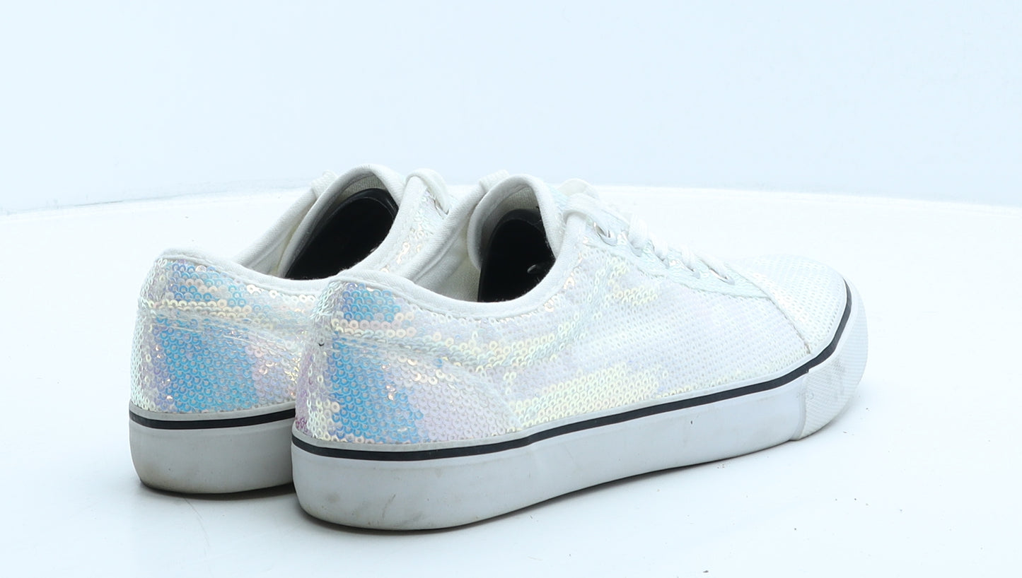 Matalan Girls White Synthetic Trainer UK 4 37