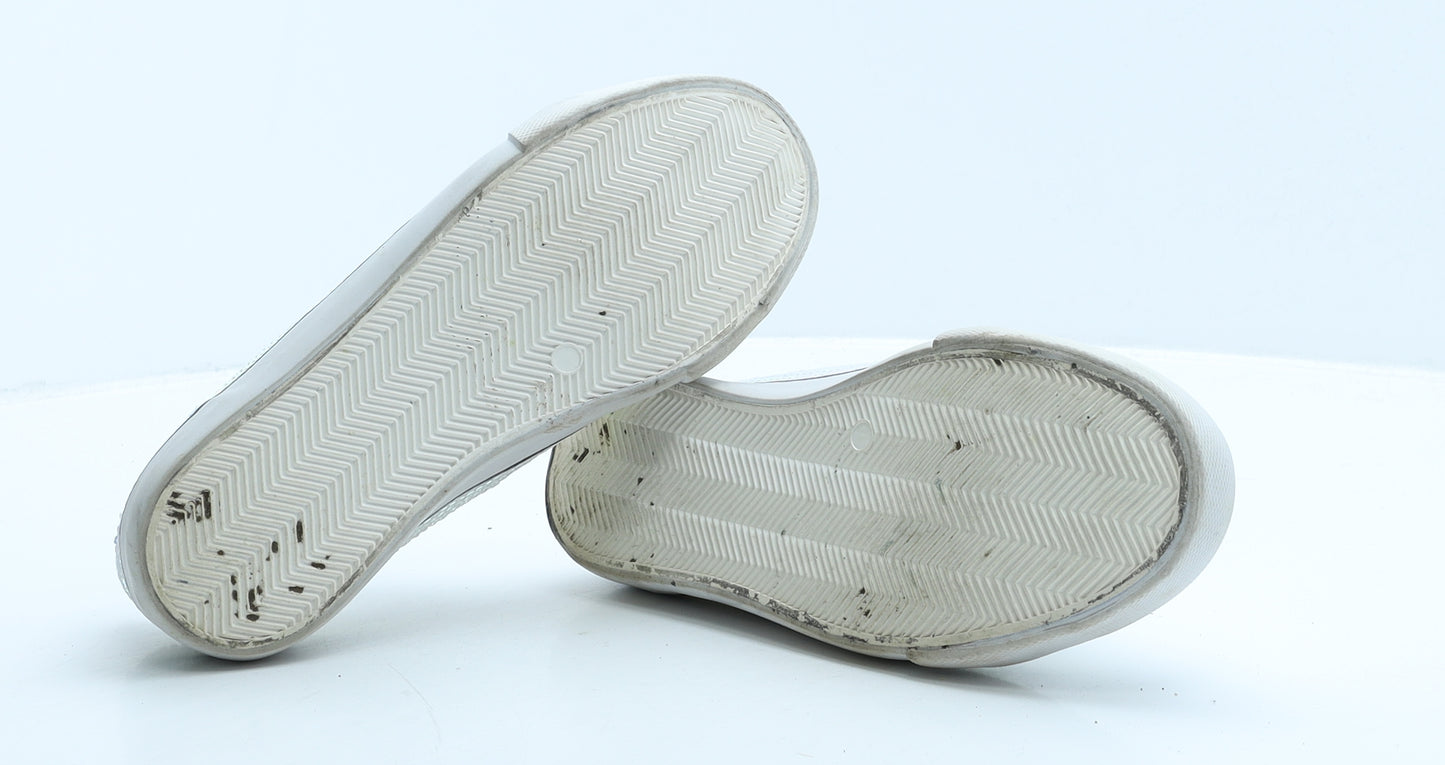 Matalan Girls White Synthetic Trainer UK 4 37