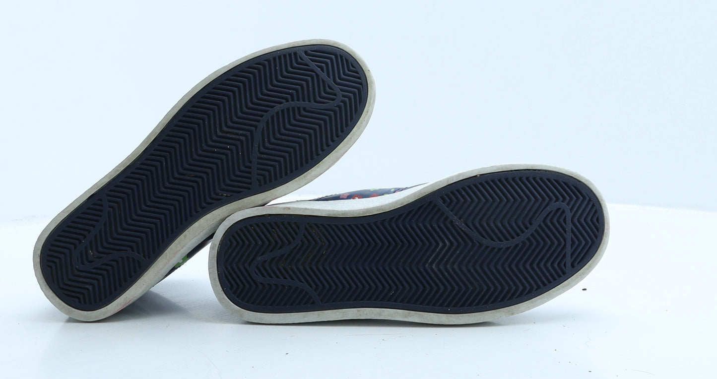 Golddigga Womens Blue Floral Leather Trainer UK 5 38