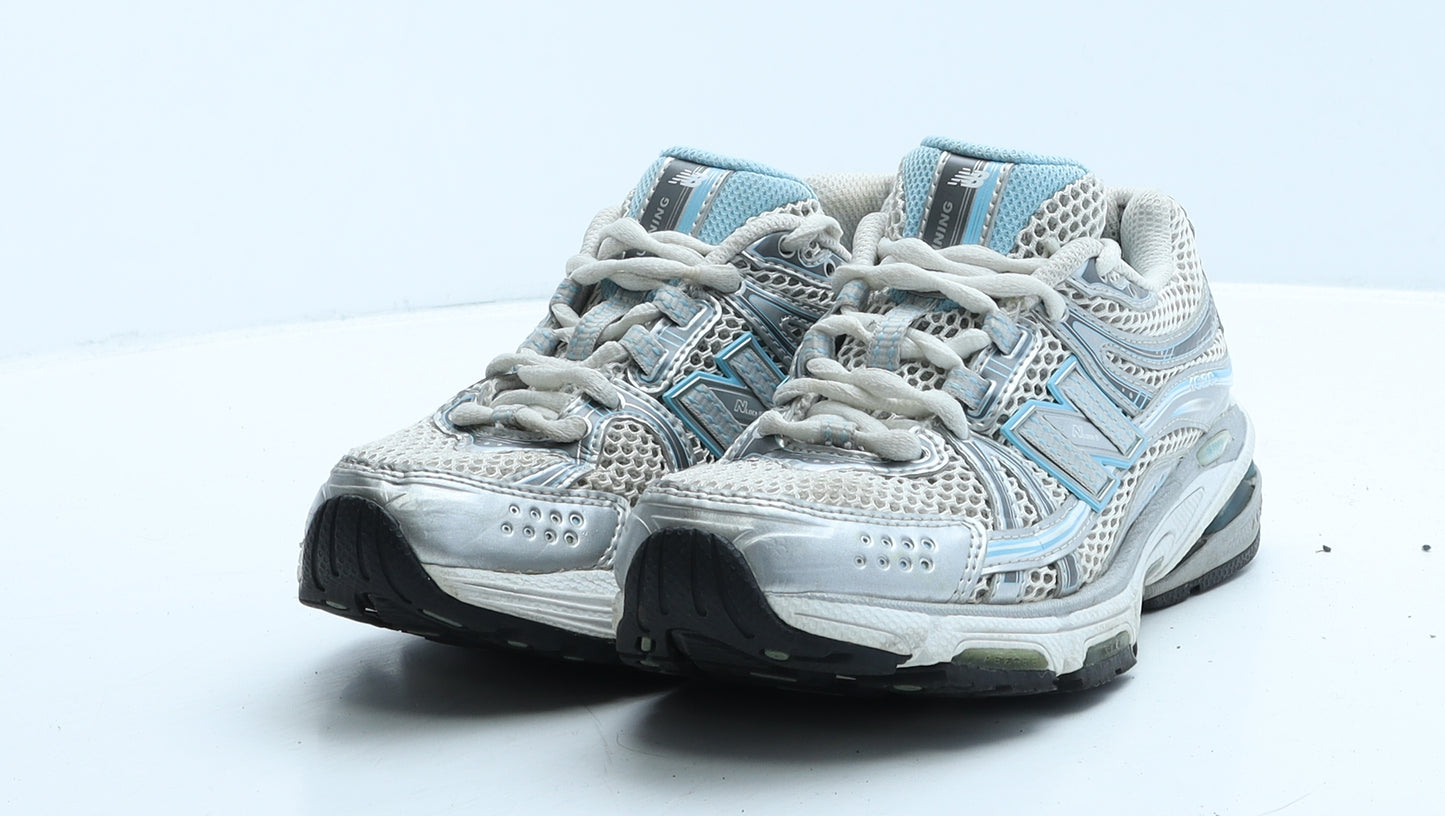 New Balance Womens Grey Geometric Fabric Trainer UK 3 35