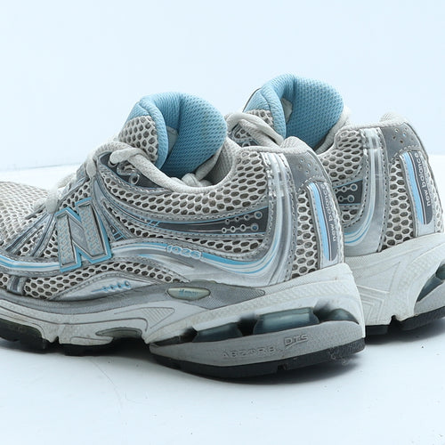 New Balance Womens Grey Geometric Fabric Trainer UK 3 35