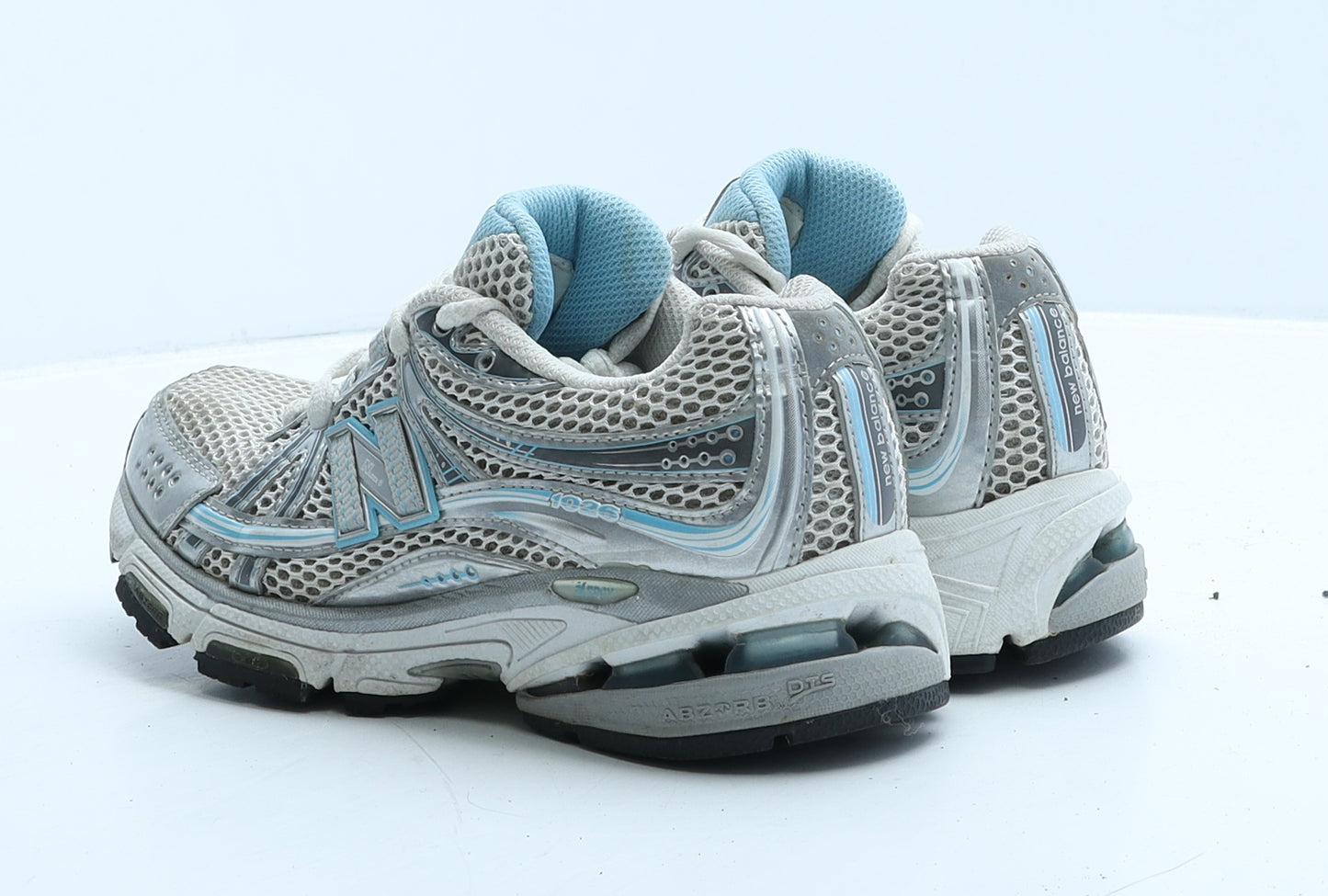 New Balance Womens Grey Geometric Fabric Trainer UK 3 35