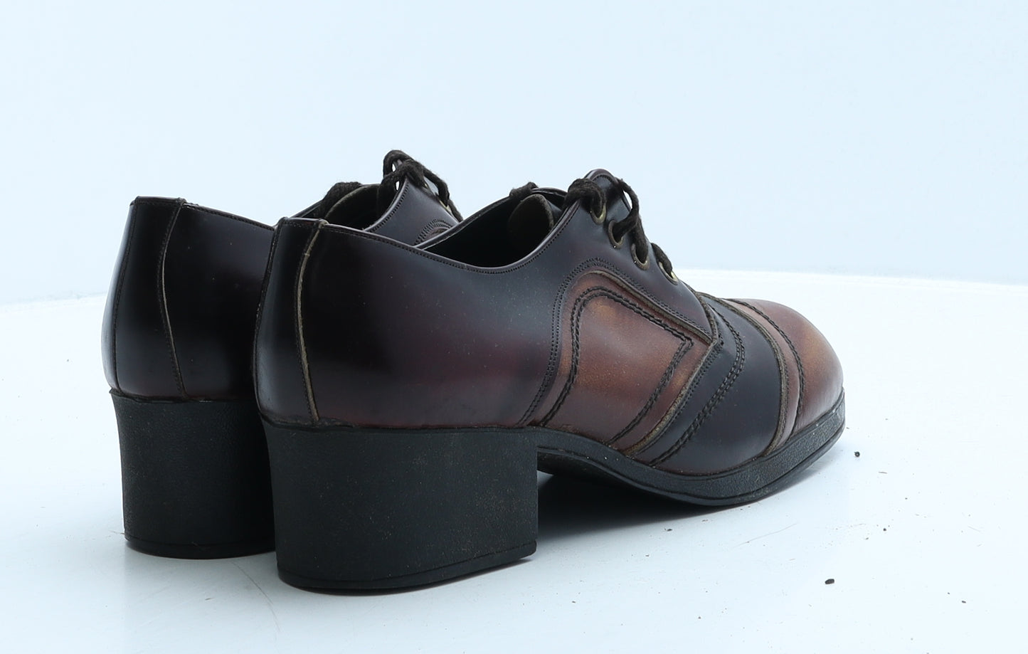 County Womens Brown Colourblock Leather Oxford Casual UK 7
