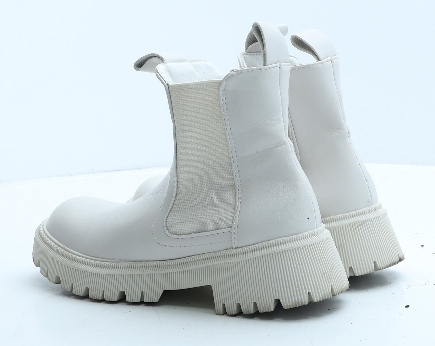 Preworn Womens Ivory Leather Chelsea Boot UK 4 37