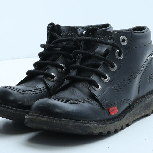 Kickers Womens Black Leather Boat Shoe Boot UK 3 36