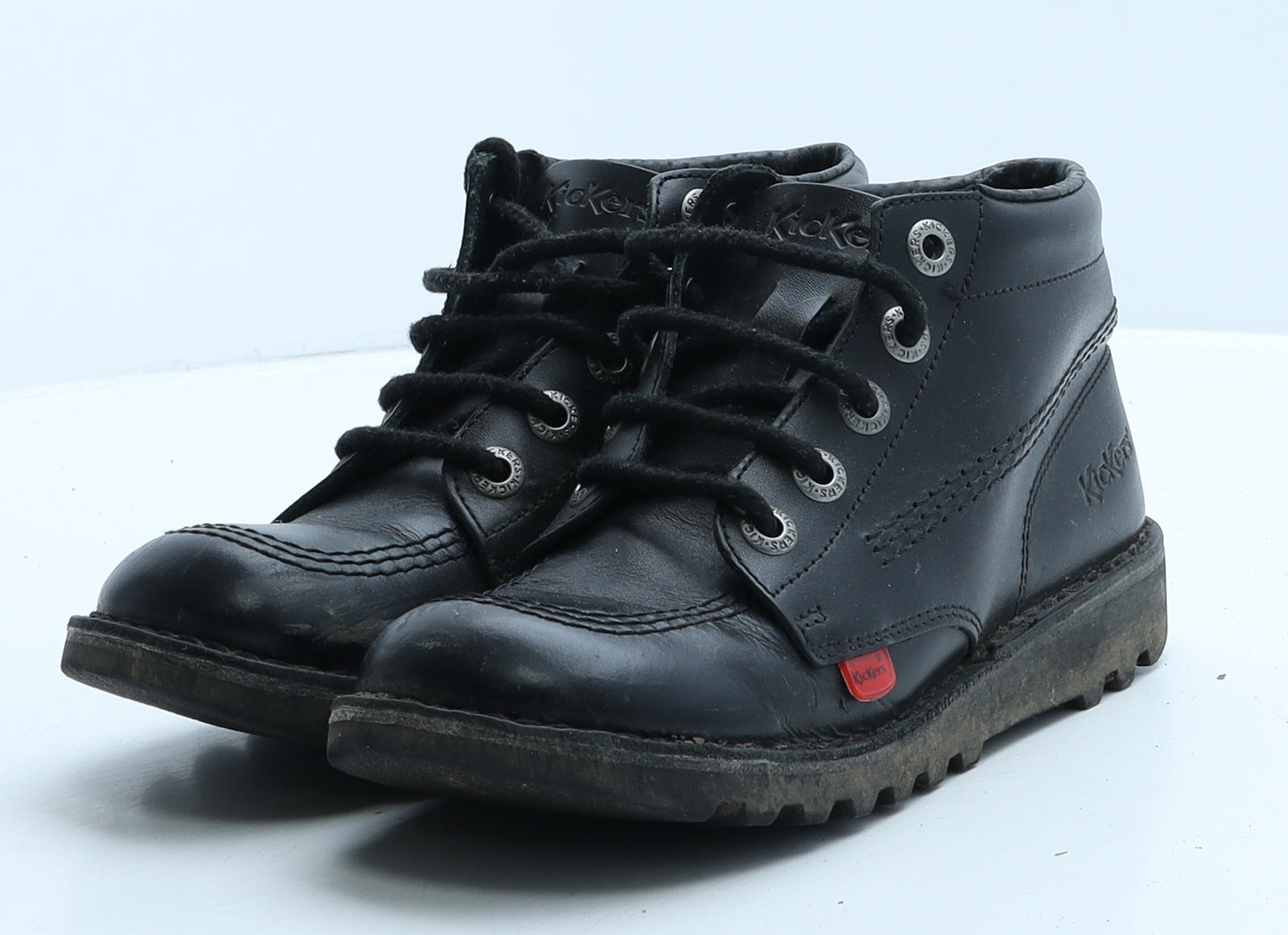 Kickers Womens Black Leather Boat Shoe Boot UK 3 36