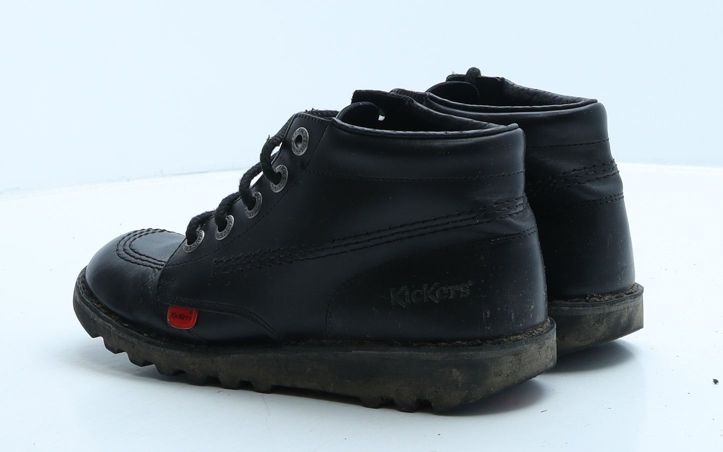 Kickers Womens Black Leather Boat Shoe Boot UK 3 36