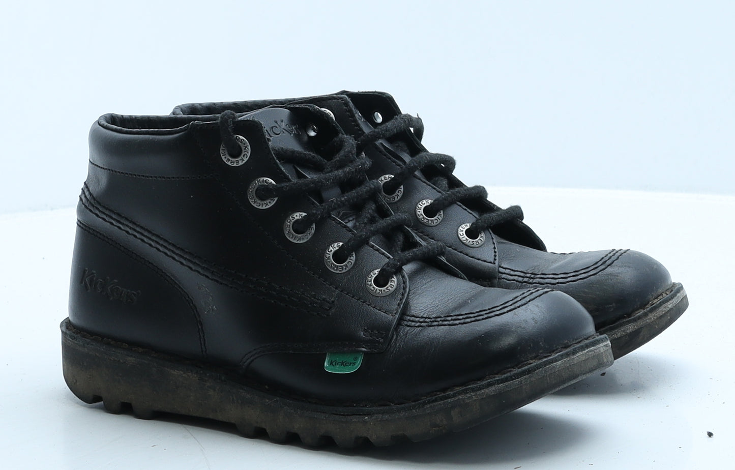 Kickers Womens Black Leather Boat Shoe Boot UK 3 36