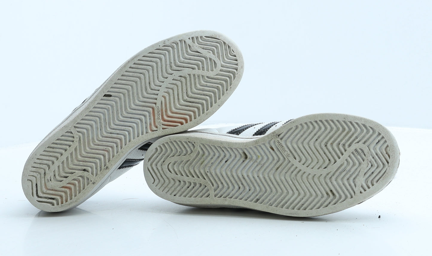 adidas Womens White Striped Leather Trainer UK 4 38.5 - Superstar