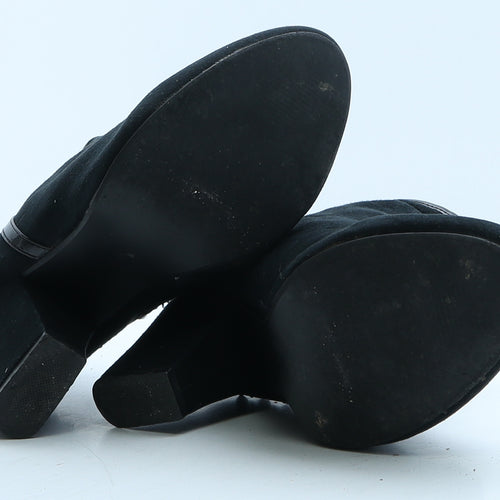 F&F Womens Black Suede Bootie Boot UK 4 37