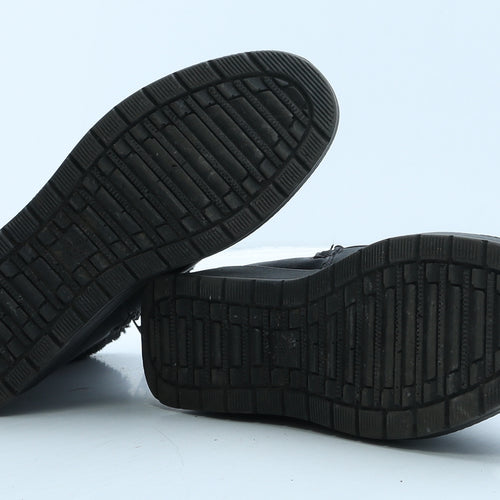 Softlites Womens Black Leather Shearling Style Boot UK 5