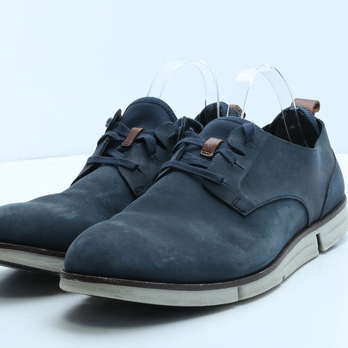 Clarks Mens Blue Leather Oxford Casual UK 10 44.5