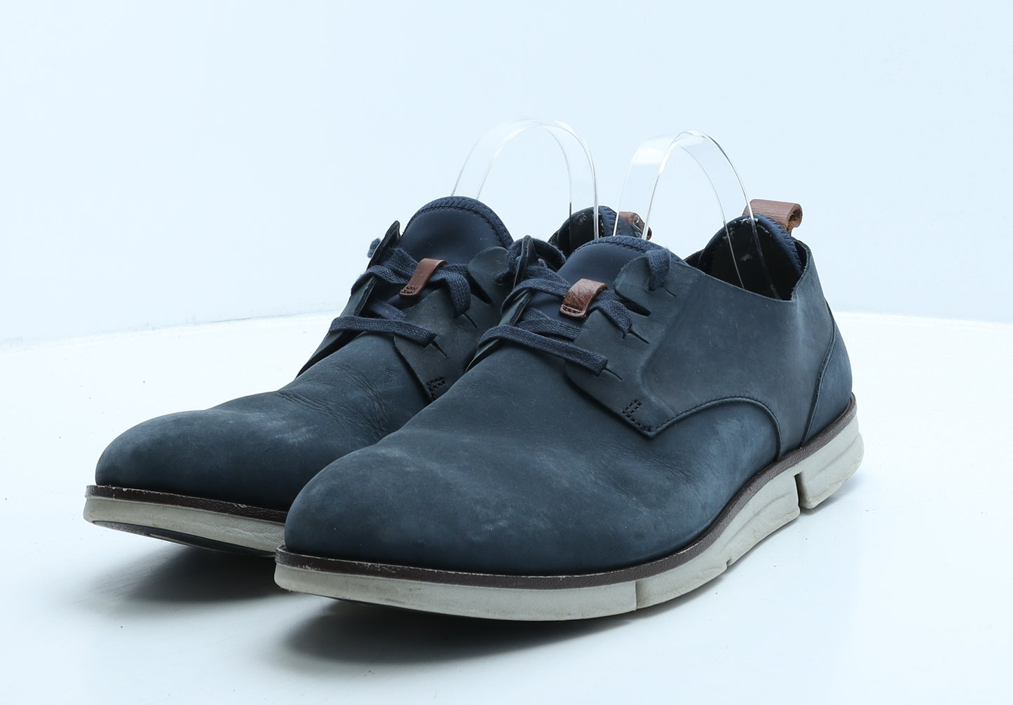 Clarks Mens Blue Leather Oxford Casual UK 10 44.5
