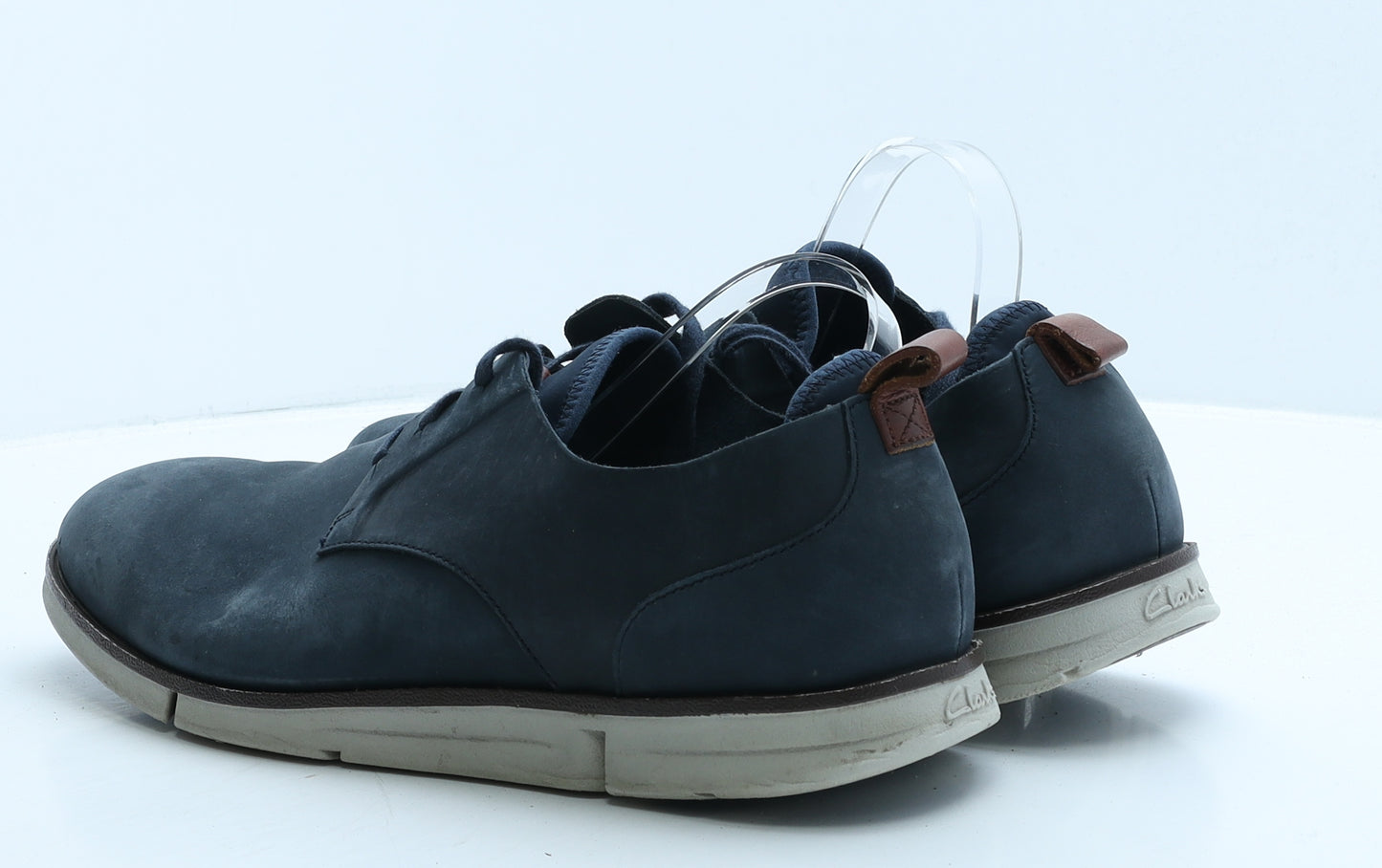Clarks Mens Blue Leather Oxford Casual UK 10 44.5
