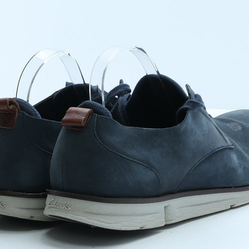 Clarks Mens Blue Leather Oxford Casual UK 10 44.5