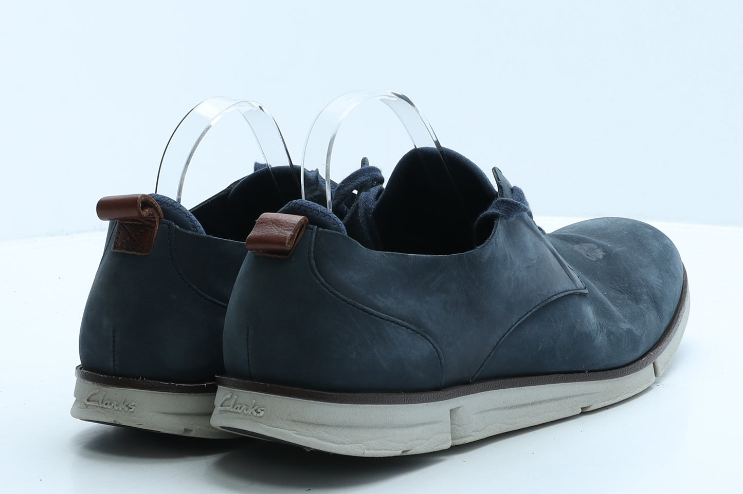 Clarks Mens Blue Leather Oxford Casual UK 10 44.5