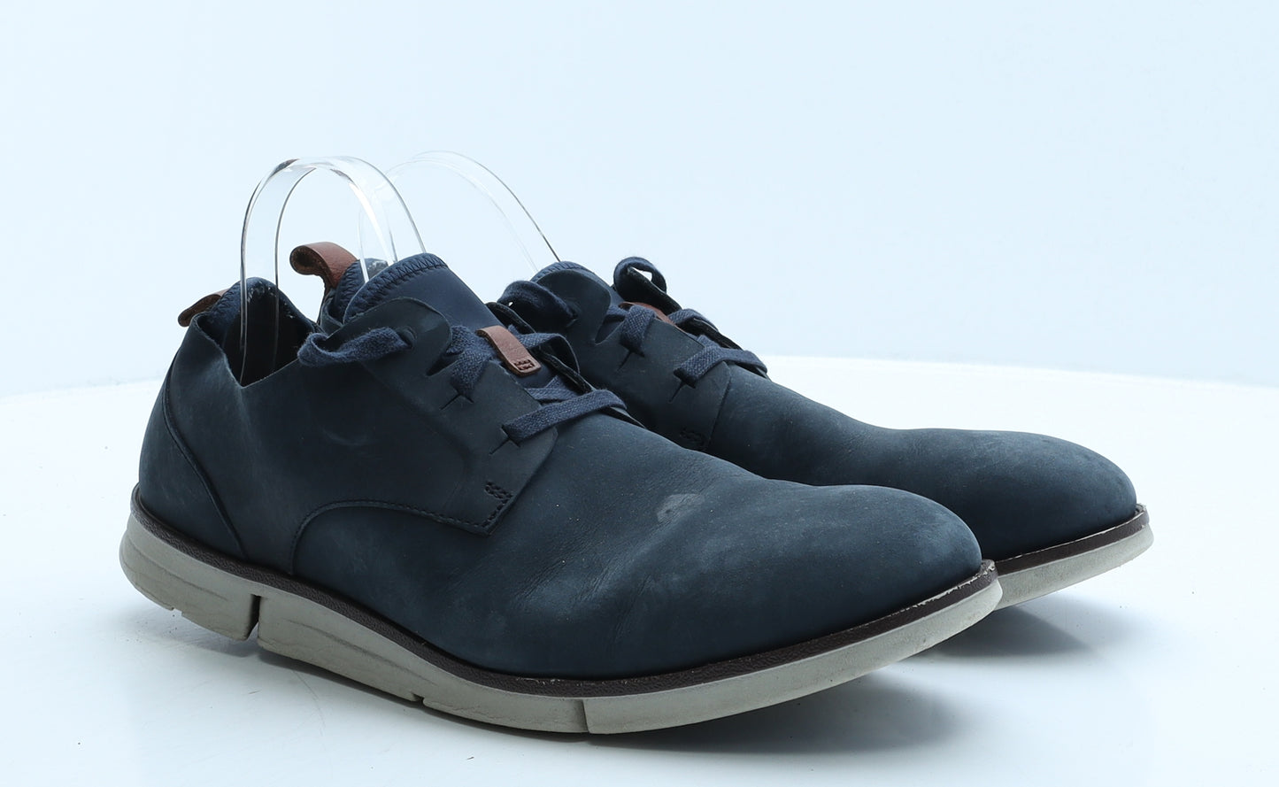 Clarks Mens Blue Leather Oxford Casual UK 10 44.5