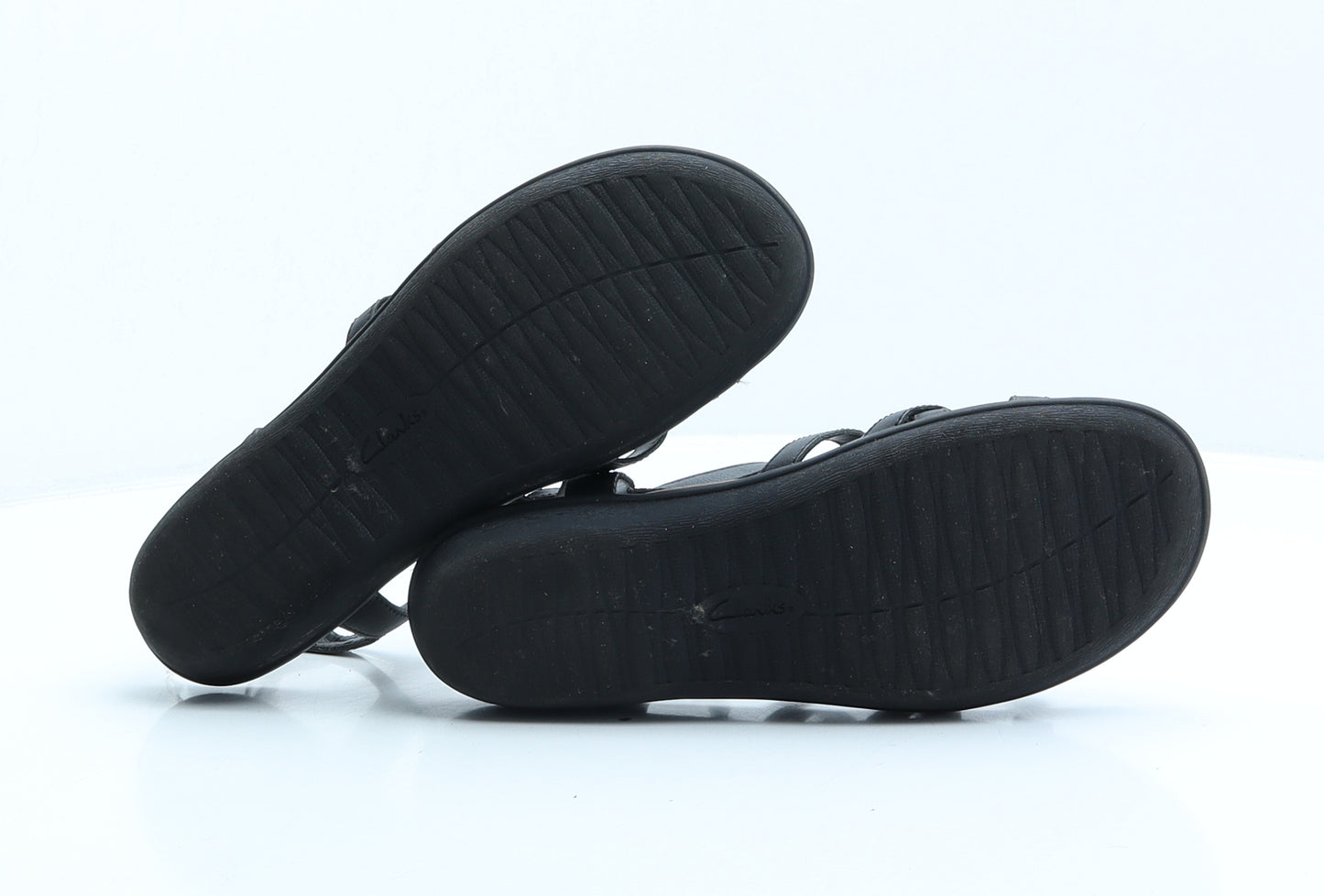Clarks Womens Black Leather Gladiator Sandal UK 5.5 39 US 9