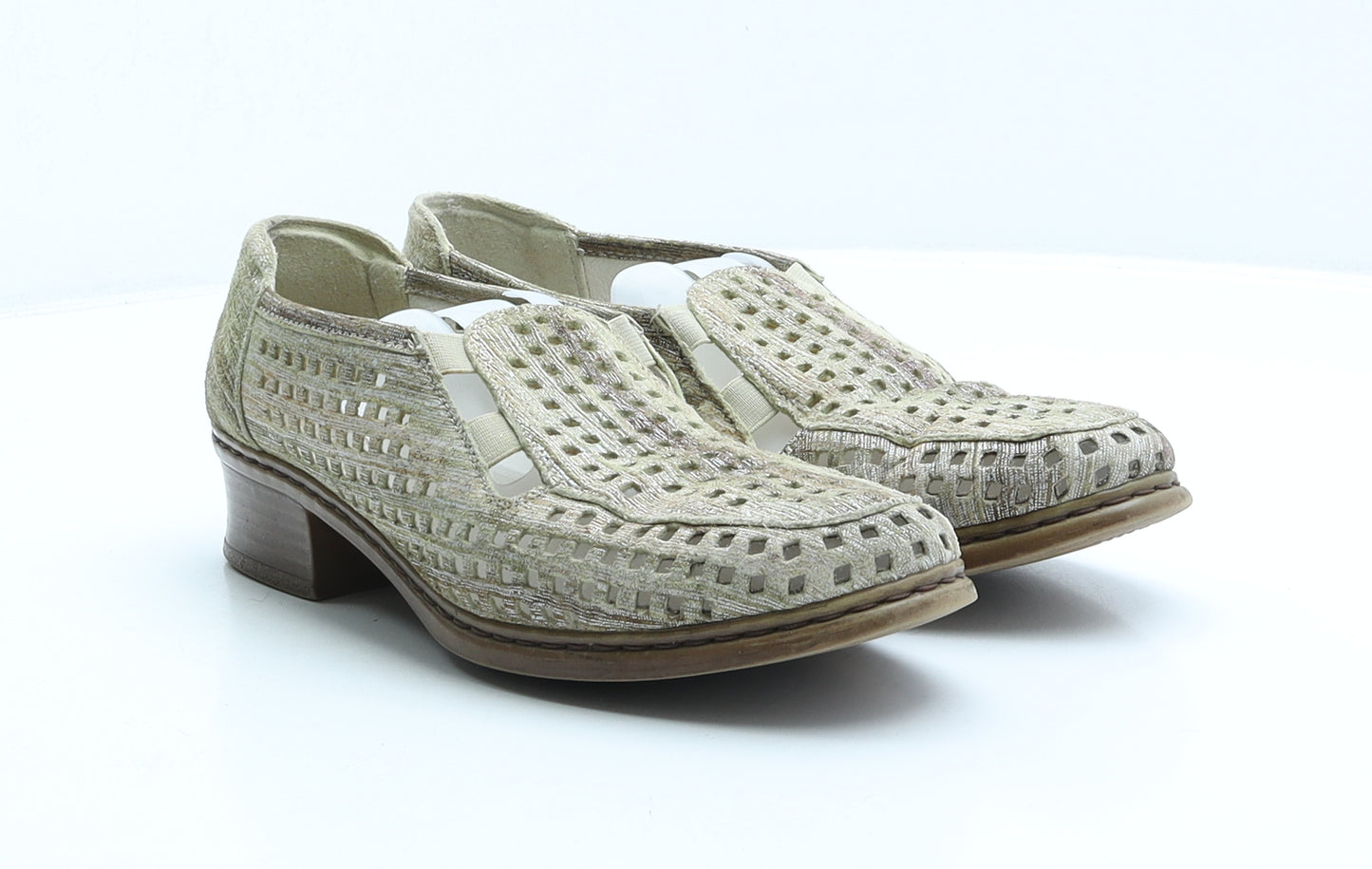 Rieker Womens Beige Leather Loafer Casual UK 7