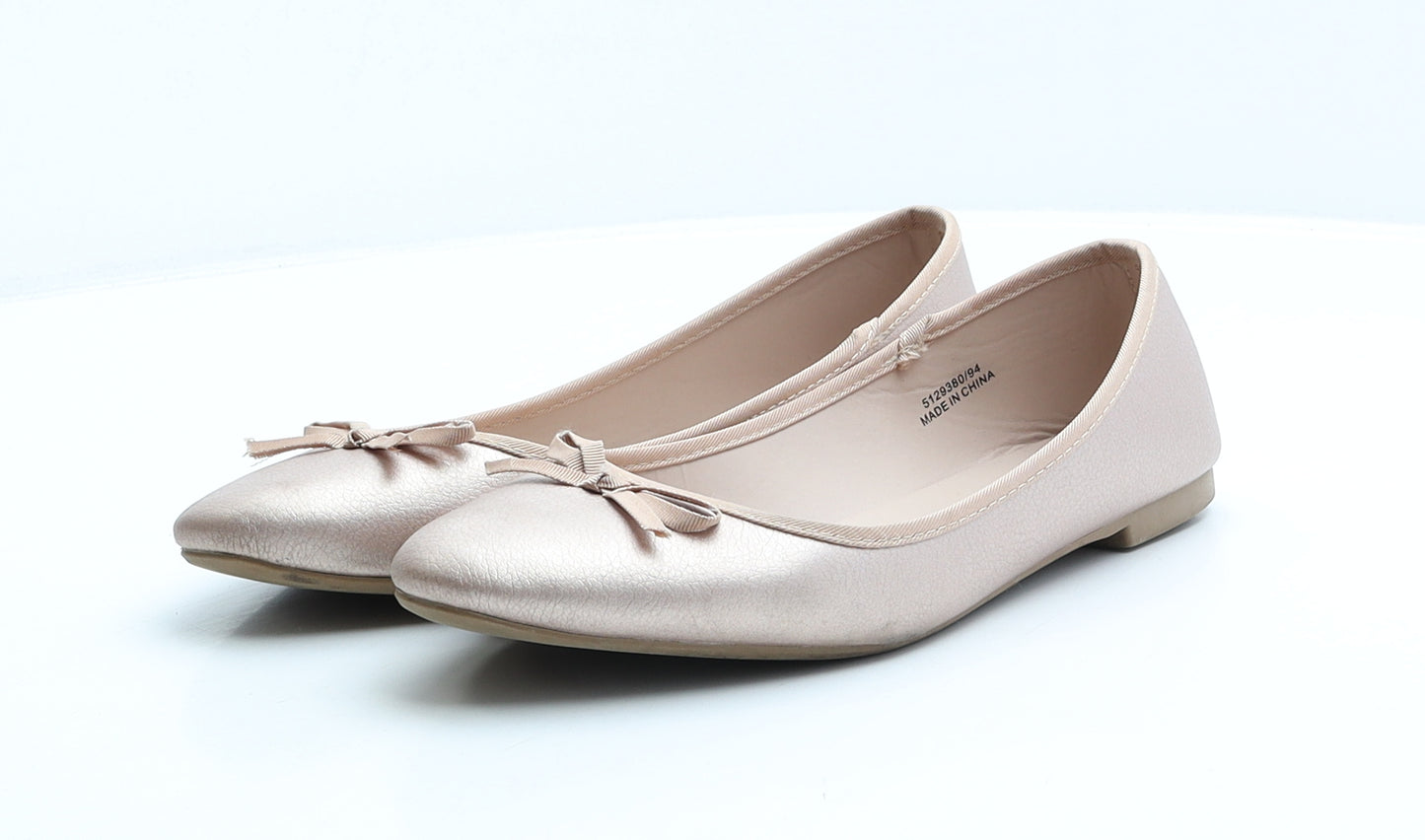 New Look Womens Pink Faux Leather Ballet Flat UK 6 39