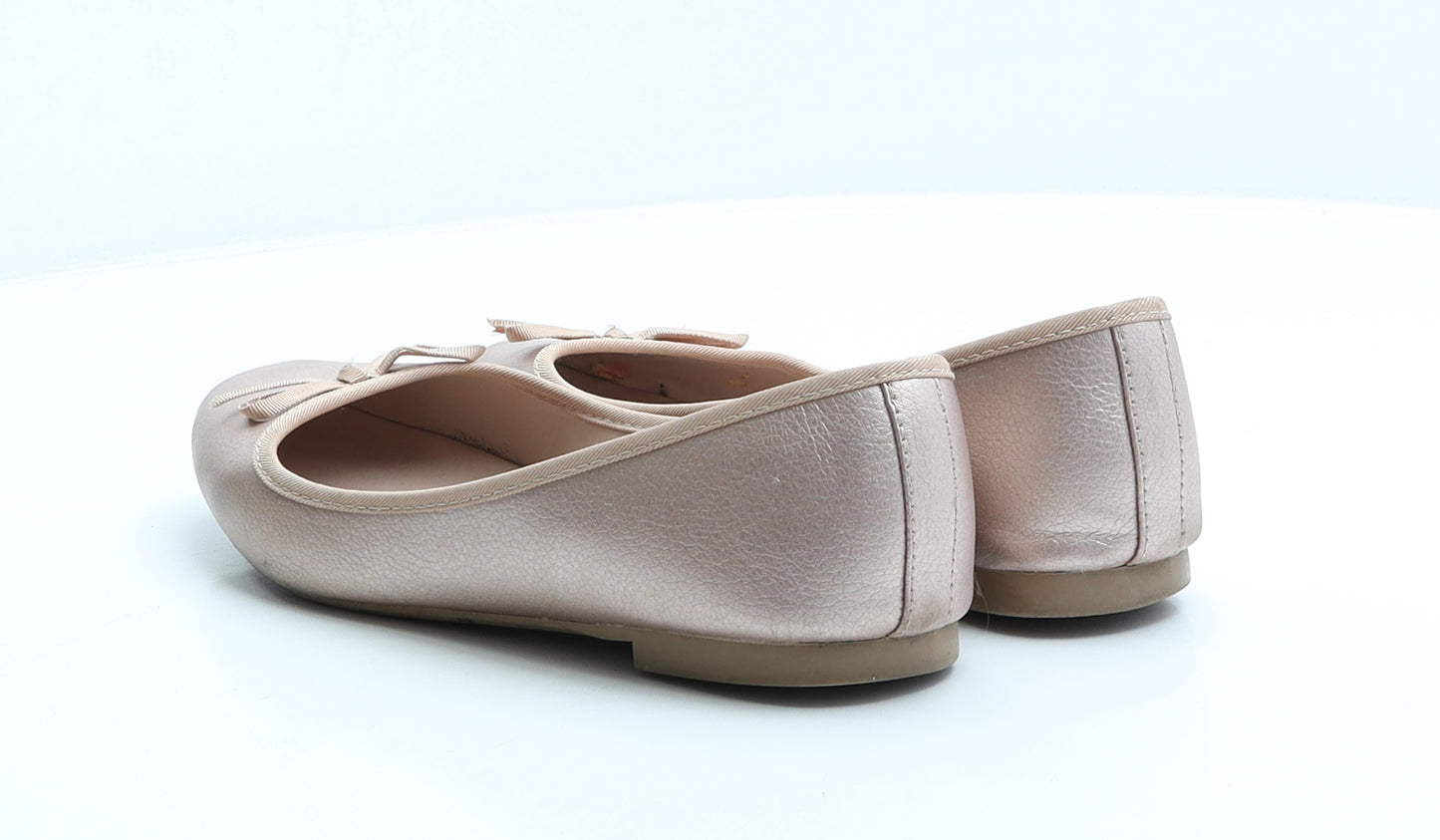 New Look Womens Pink Faux Leather Ballet Flat UK 6 39