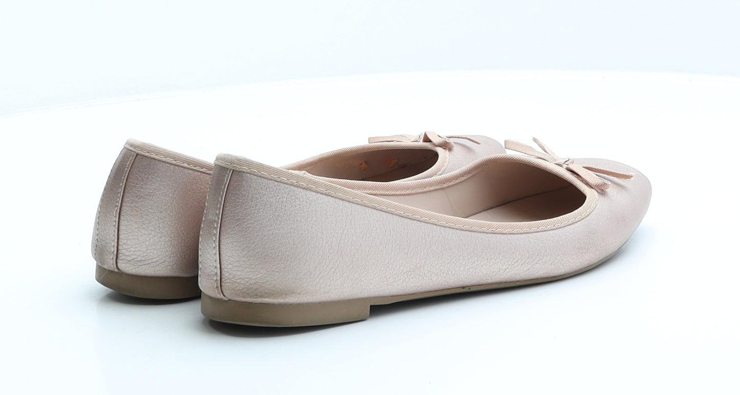 New Look Womens Pink Faux Leather Ballet Flat UK 6 39