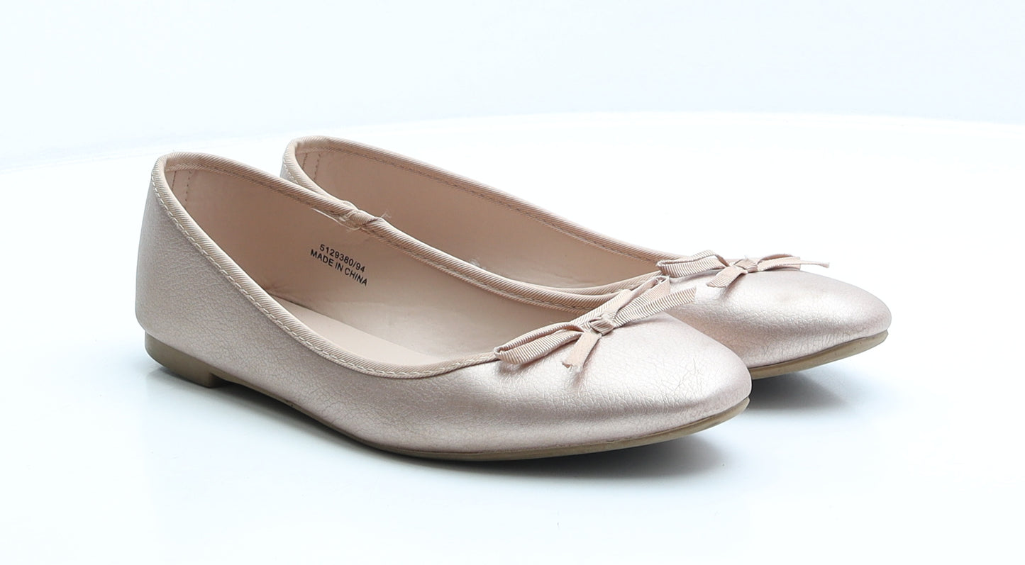 New Look Womens Pink Faux Leather Ballet Flat UK 6 39