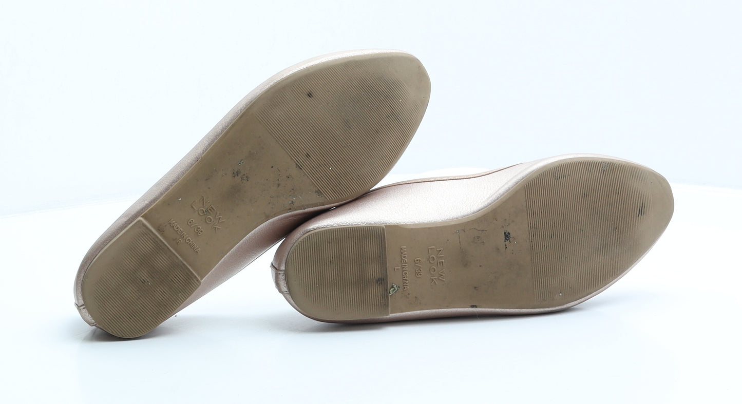 New Look Womens Pink Faux Leather Ballet Flat UK 6 39