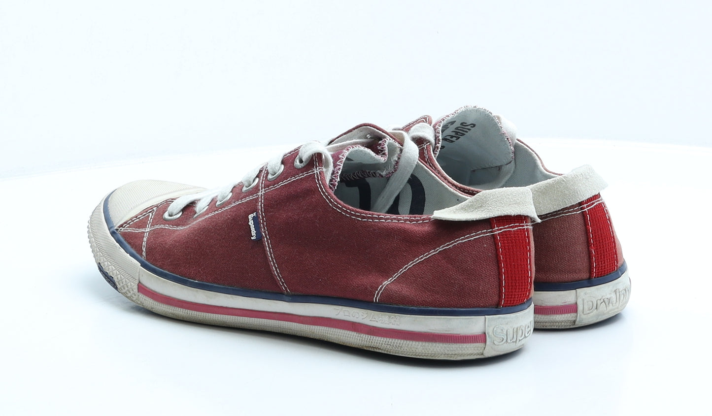 Superdry Mens Red Cotton Blend Trainer UK 10