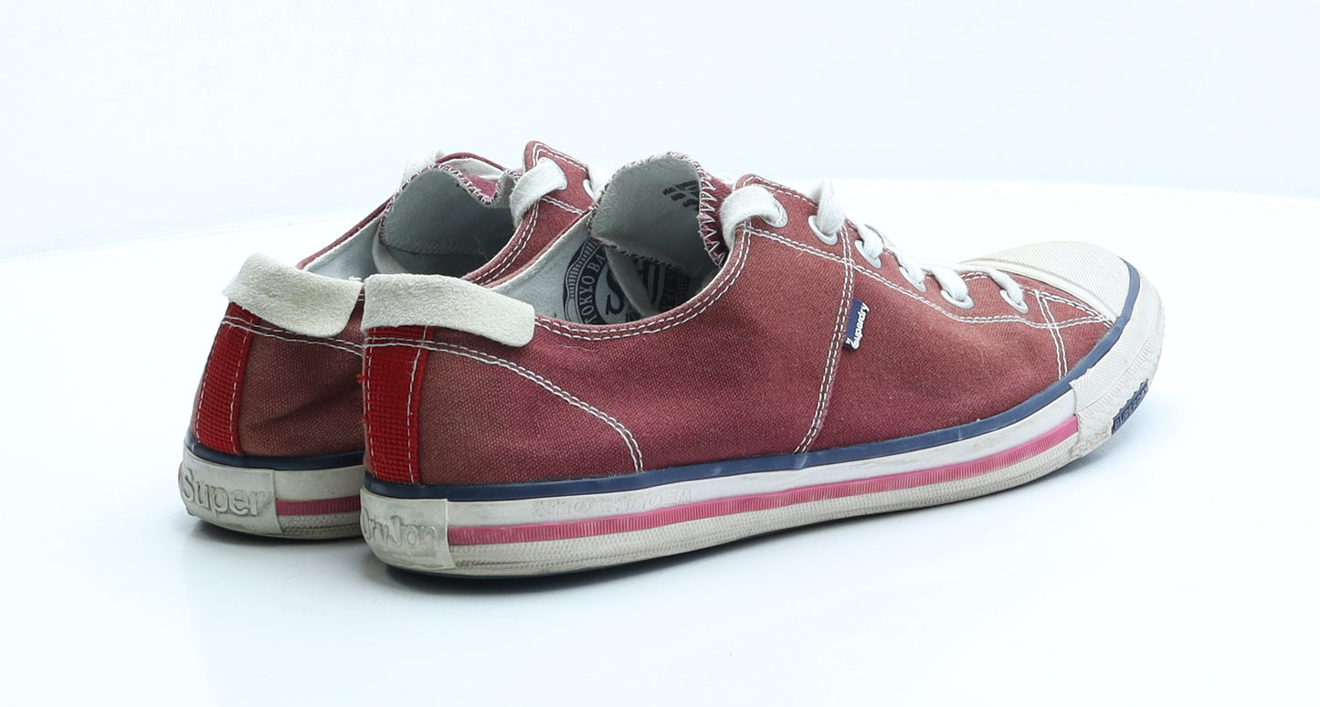 Superdry Mens Red Cotton Blend Trainer UK 10