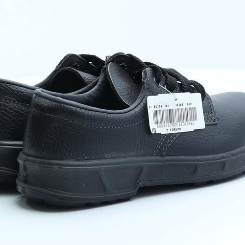 Preworn Womens Black Leather Trainer Casual UK 4 37 - Workwear